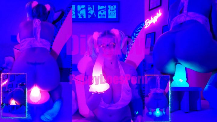 Riding a Light Up Dildo