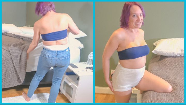 Big Tits MILF Modeling Granny Panties