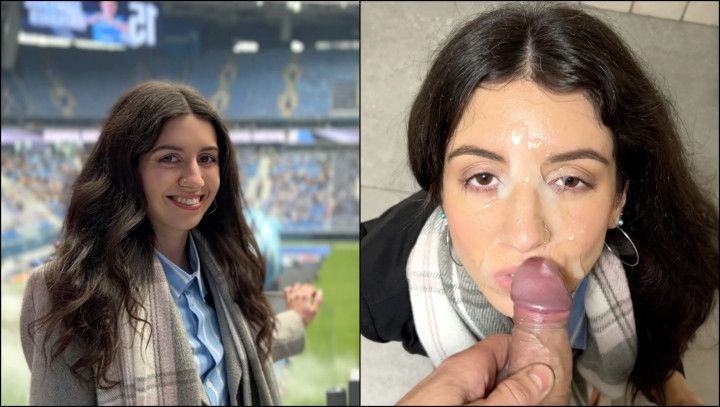 Cumwalk on FOOTBALL STADIUM and Public Toilet Sex
