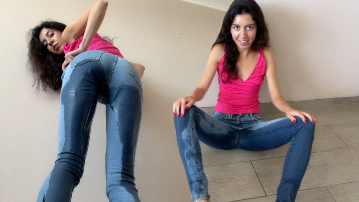 Wetting Jeans on the Floor Wet and Messy Desperation Pee
