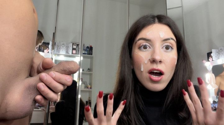 Ruined Makeup Blowjob Public Cumwalk on Street