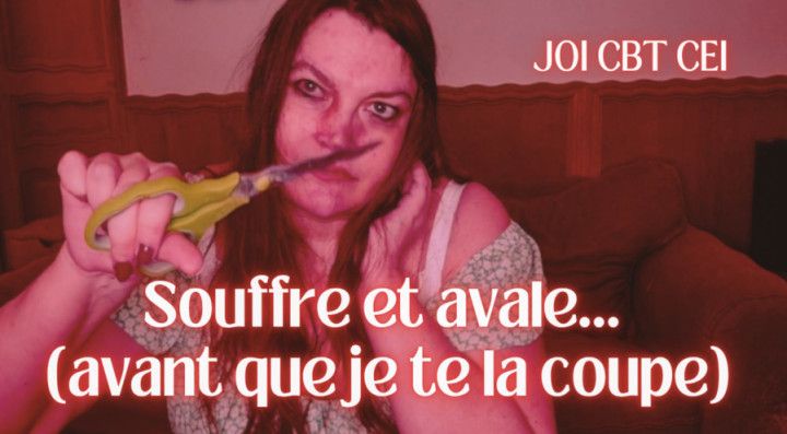 Souffre et avale avant que je te la coupe) JOI CBT CEI