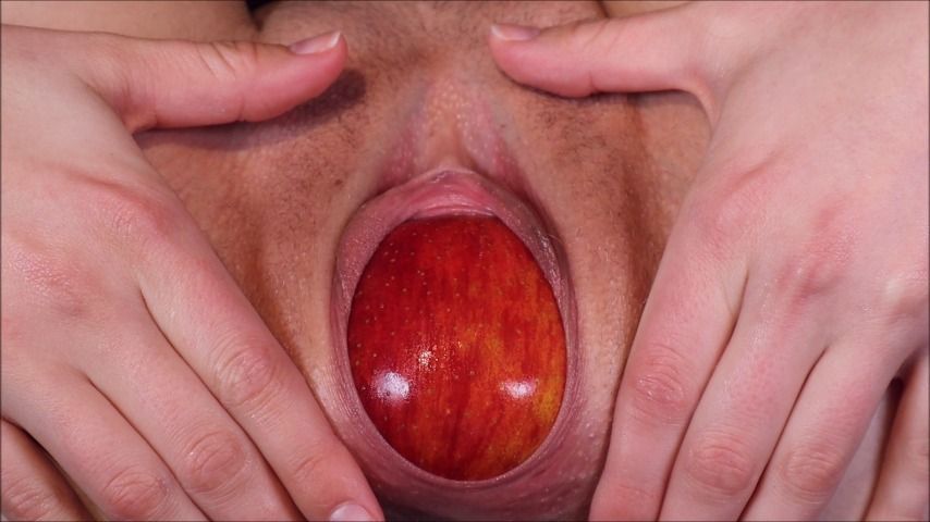 playing with an apple