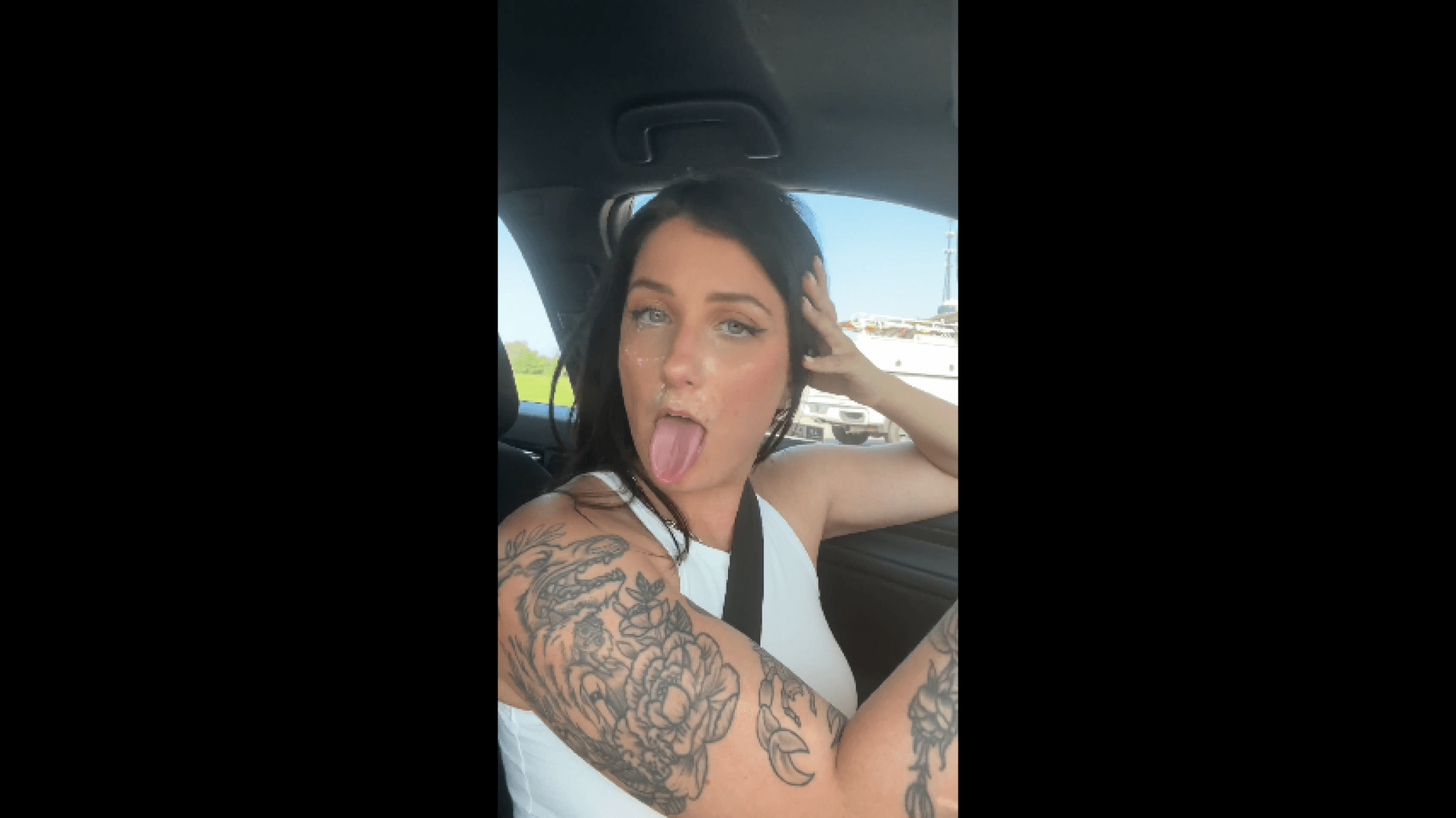 Pumping gas with cum on my face