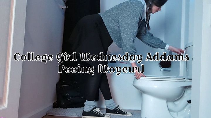 College Girl Wednesday Addams Peeing [Voyeur