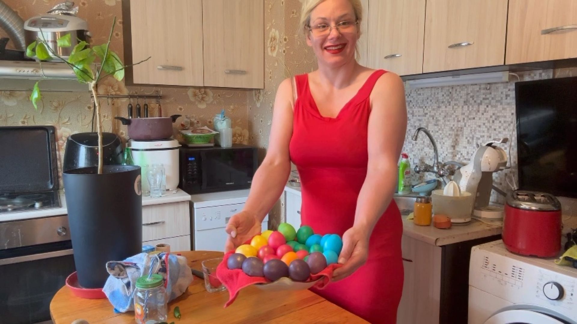 Painting eggs for Easter