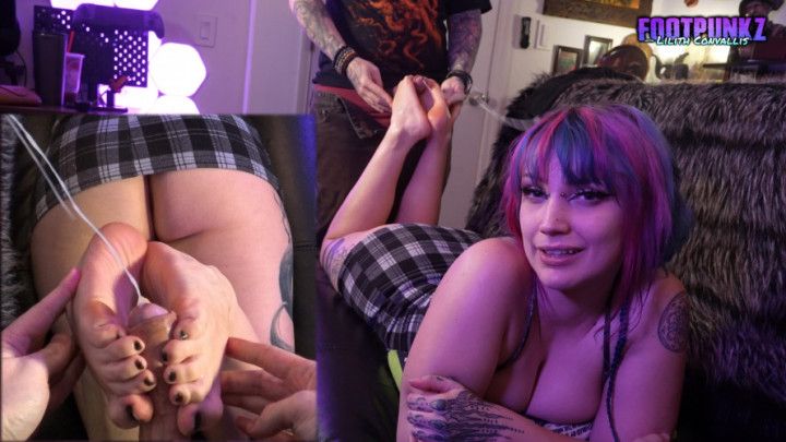 Nerdy Goth Girl Lilith First Time Tickling PoV Footjob