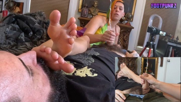 Jerked off by my Girlfriend's Bestie - Foot Smelling Handjob