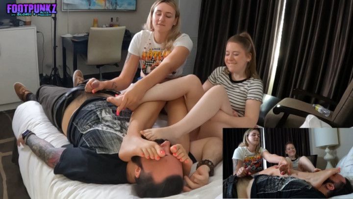 Size 14 & Size 2 Foot Smelling Handjob