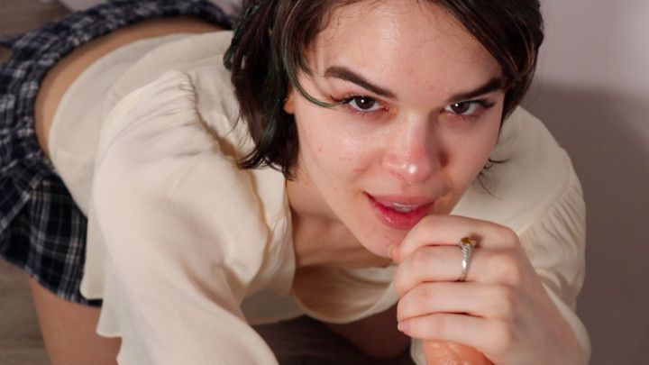 HD hot brunette POV blowjob