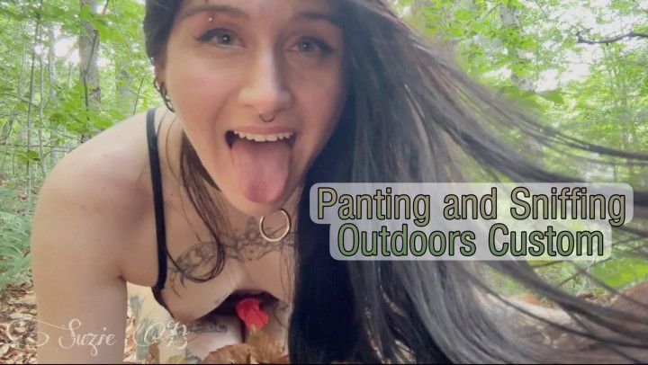 Girl Outdoor Sniffing and Panting Custom
