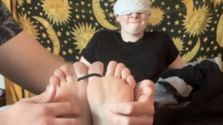 Blindfolded, tied, &amp; tickled