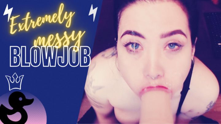 Extremely messy blowjob