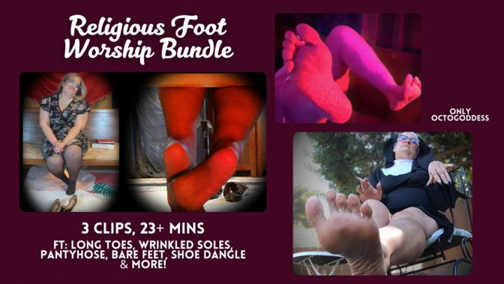 Religious Foot Worship Bundle: 3 Femdom Feet POV Videos
