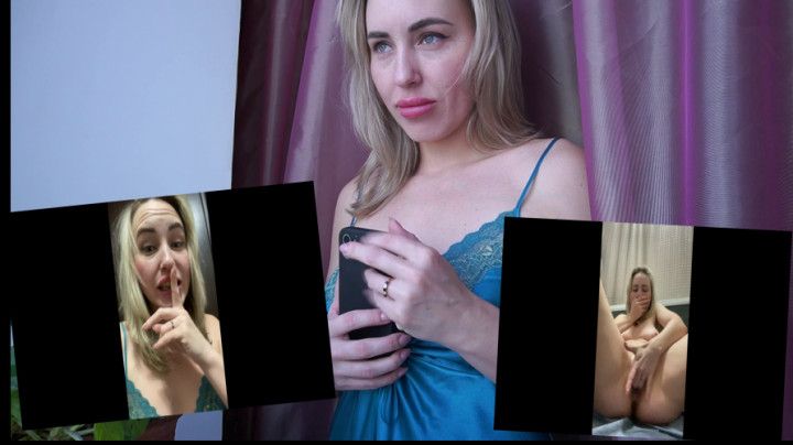 Cheating wife`s masturbating in video chat