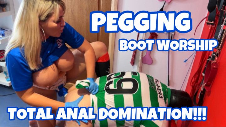 HUGE BOOBS BLONDE PEGGING SLAVE WITH MASSIVE STRAPON