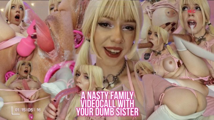 A nasty family videocall with your dumb step-sister