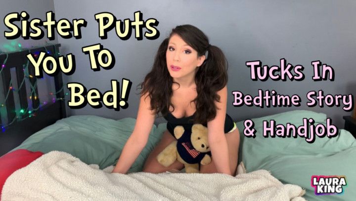 step-Sister Puts You To Bed Book and Handjob