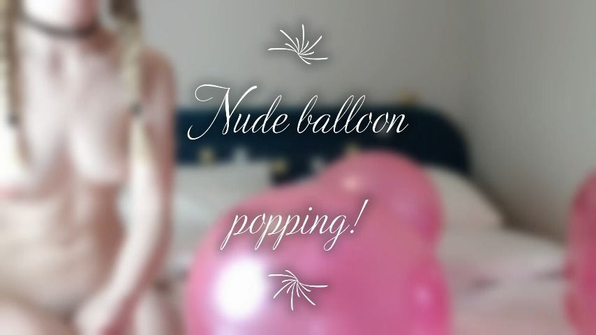 Nude balloon popping