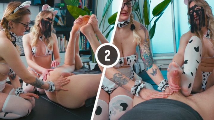 MOO TIMES TWO: Prostate &amp; Cock Milking Compilation