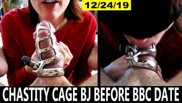 Chastity Cage Blowjob before BBC Date
