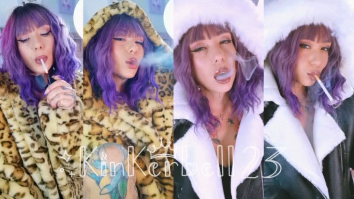 Smoking compilation w/fur coats