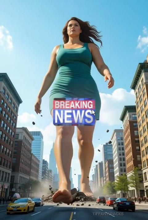 Breaking News A Giantess Was Spotted In The City