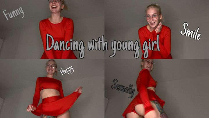 DANCE of the young girl in red dress