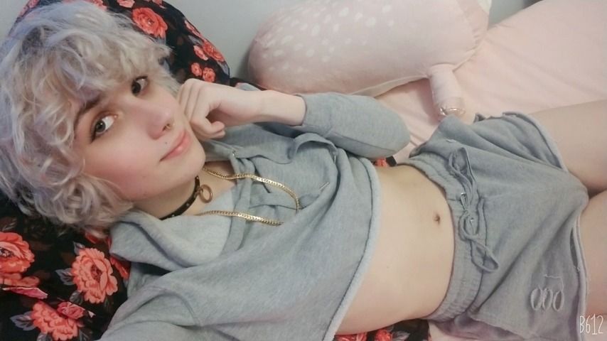 cute trans teen makes porn on her phone