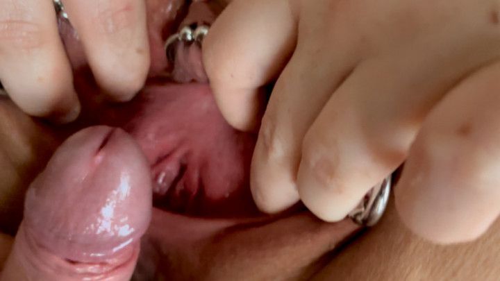 Peehole fucking with cum