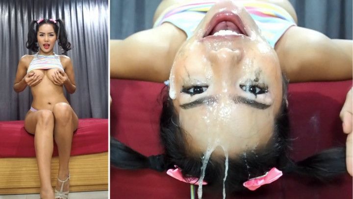 Asian teen step-daddys girl messy deepthroat