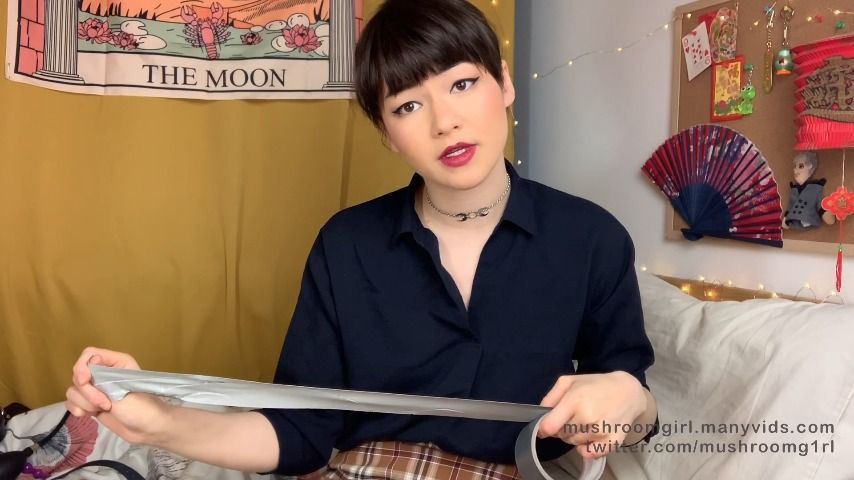 asian femdom POV tape gag, humiliation