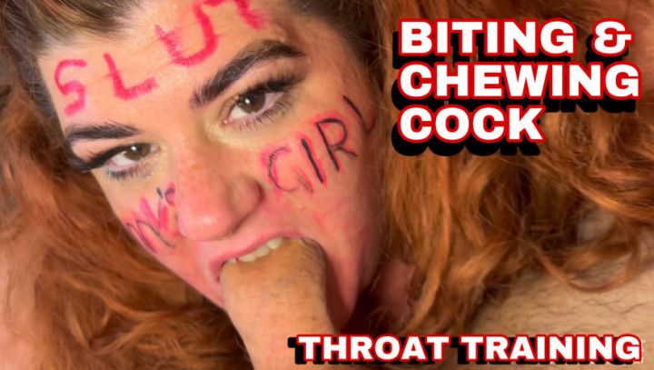 BITING AND CHEWING COCK