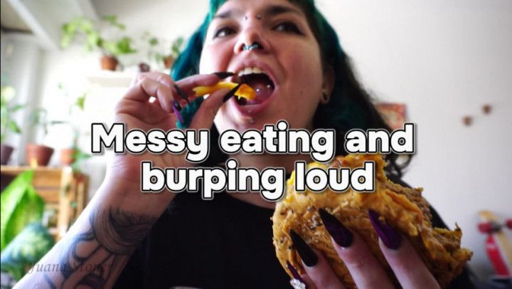 Messy eating and burping loud - FREE VID