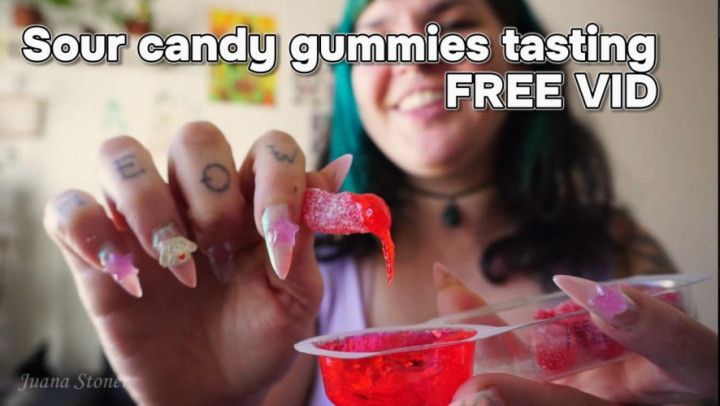 Sour candy gummies tasting - FREE VID