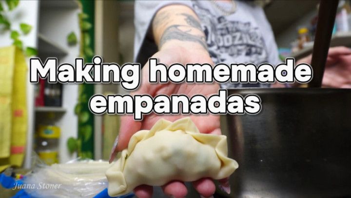Making homemade empanadas