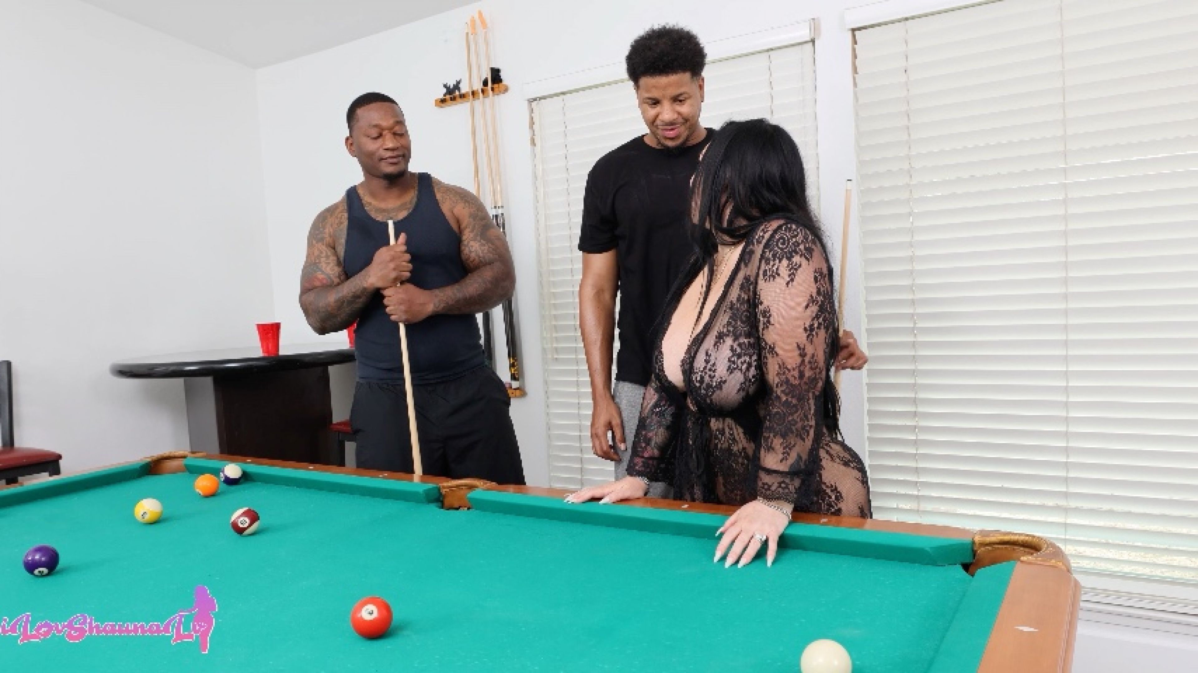 POOL TABLE CREAMPIE  WITH 2 BBC'S