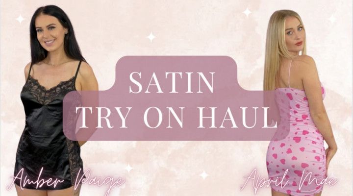 6-Satin Nightie Try on Haul - April Mae with Amber Paige