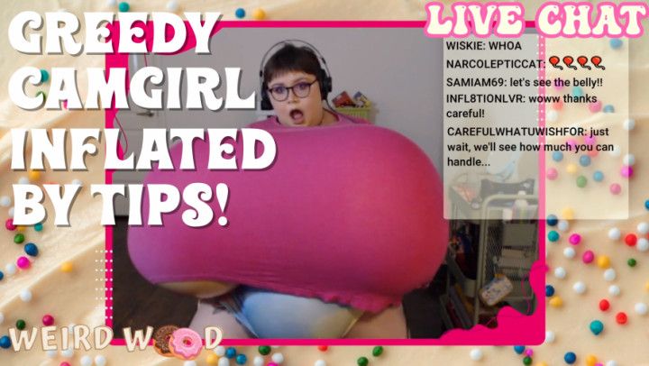 Greedy Camgirl Gets Inflated By Tips