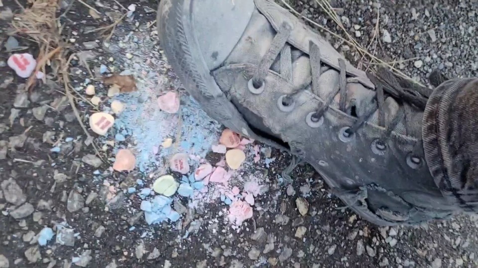 Stomping candy hearts in my filthy old converse