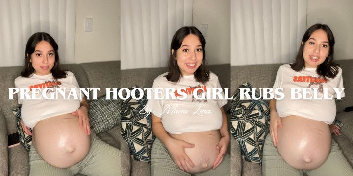 Pregnant Hooters Girl Rubs Belly