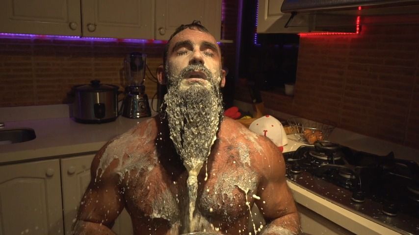 Milk in my black beard