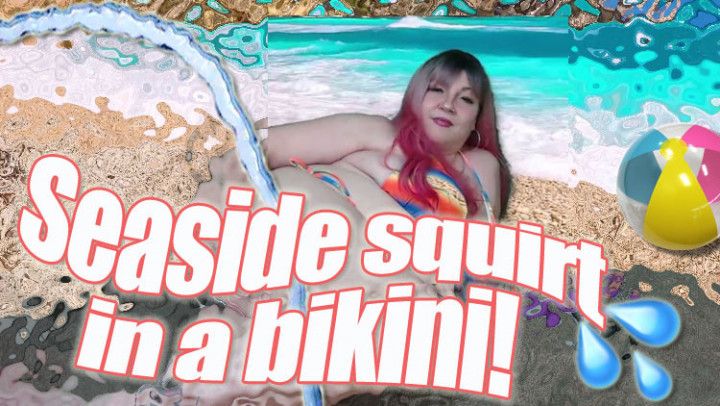 BBW squirting smoking on beach in bikini