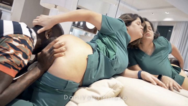 Nurse Dani Comes Home To BBC Pounding