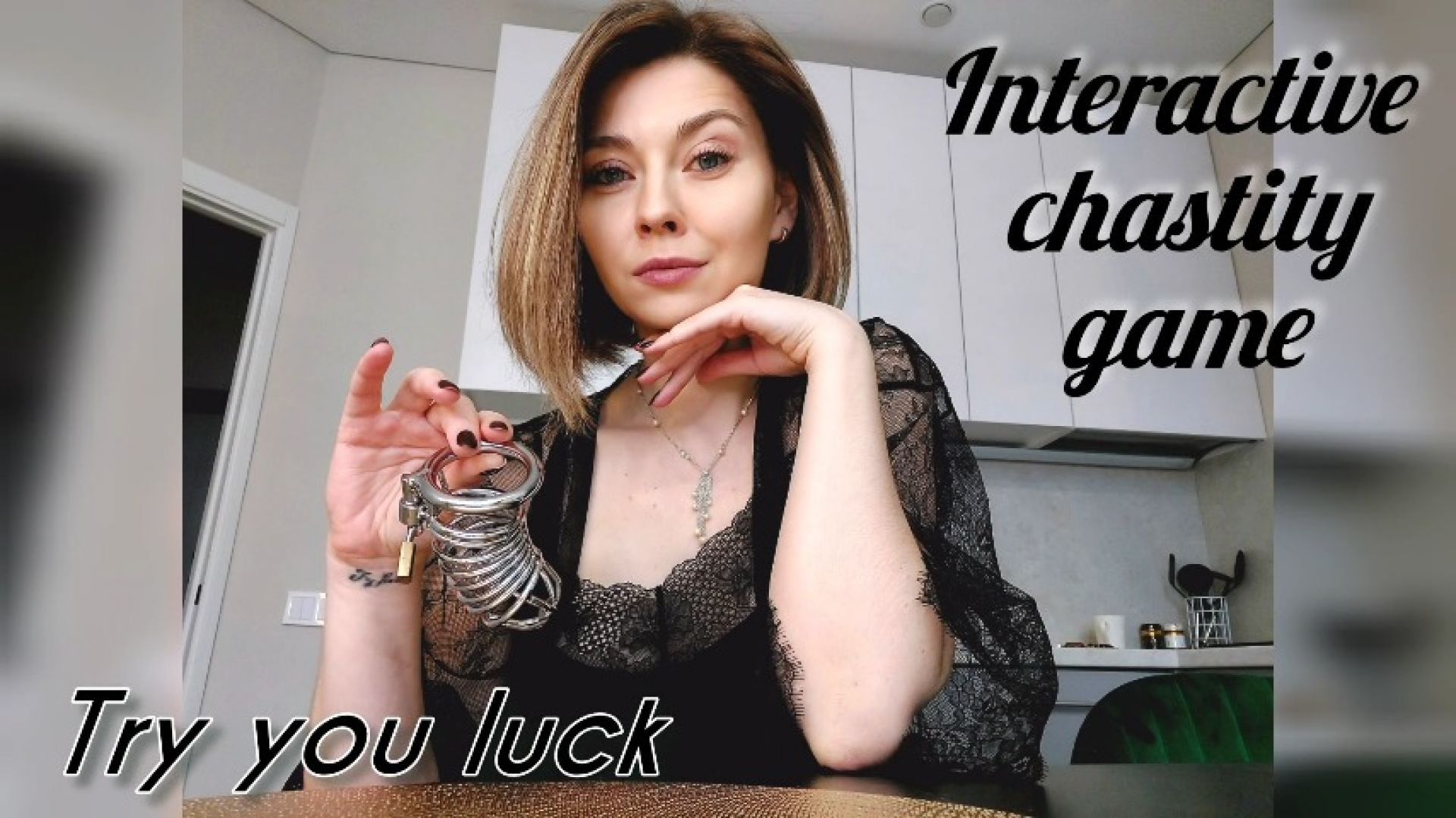 Interactive chastity game, try your luck, slave training