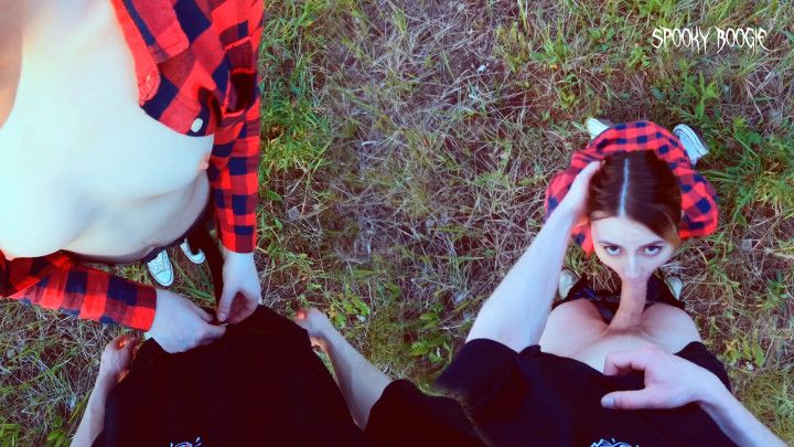 POV: Cum on that petite face and little tits outdoors