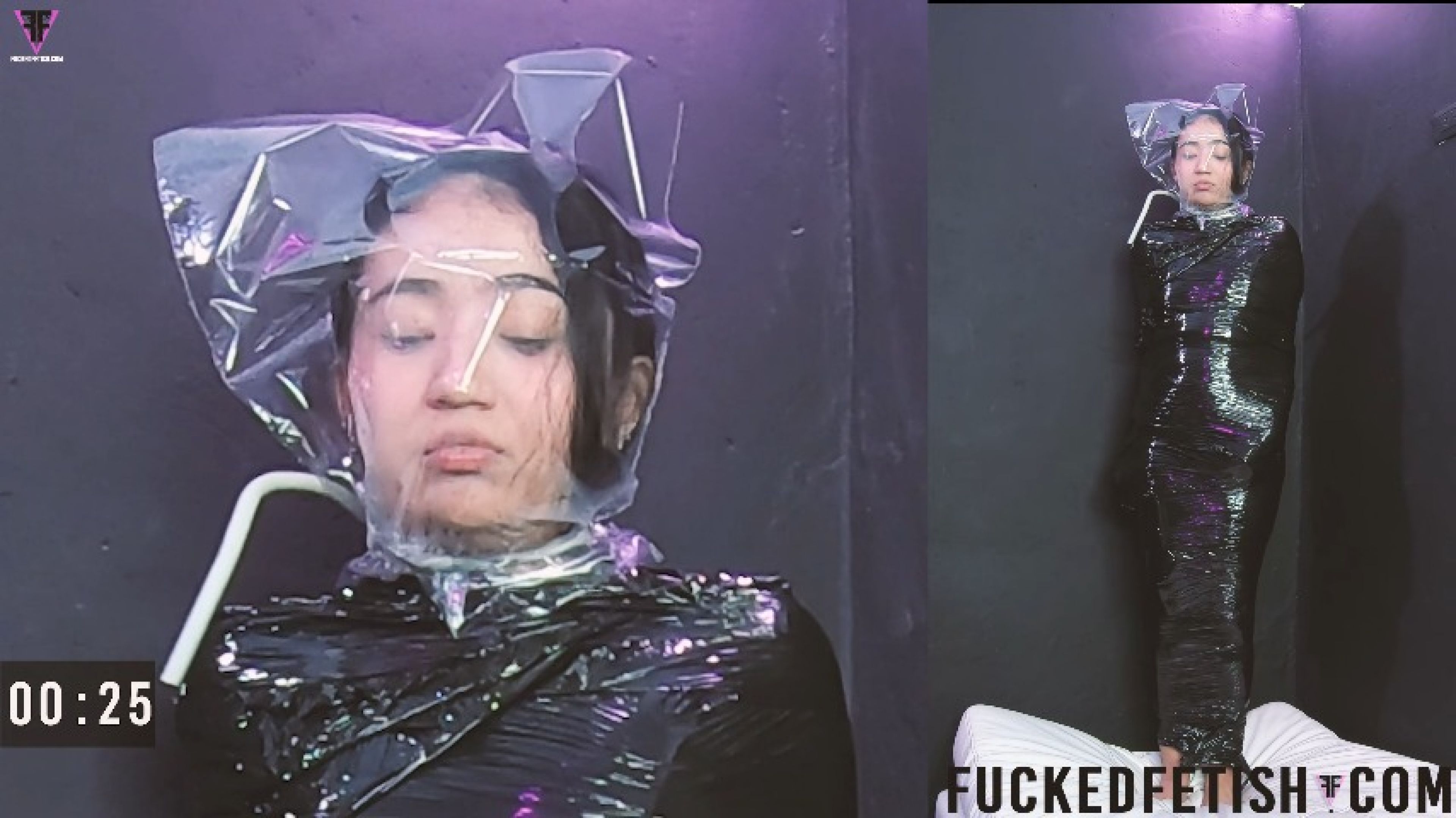 4K Moni Lee first mummification breath play bag swimcap