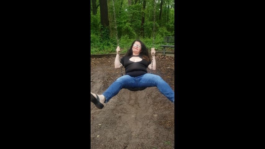 Vixen swinging and pissing jeans public