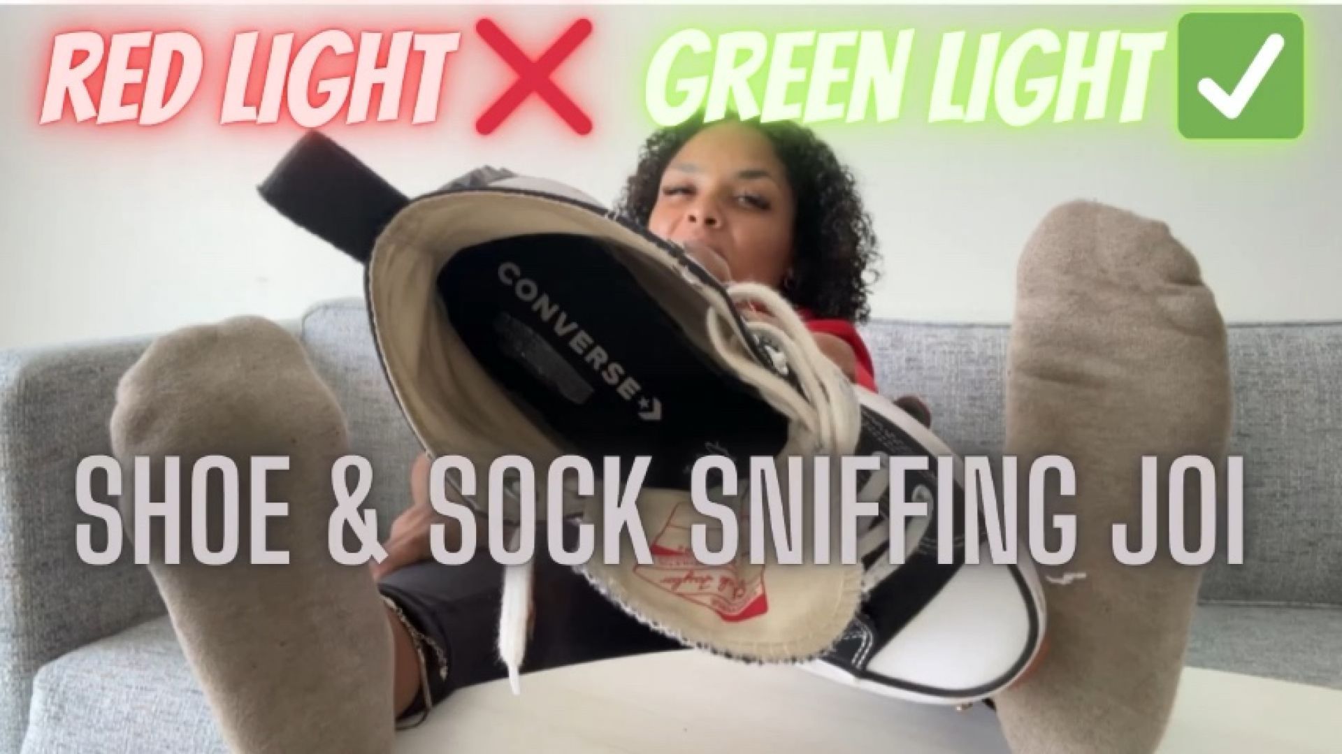 Red Green Light Shoe and Sock Sniffing JOI Game