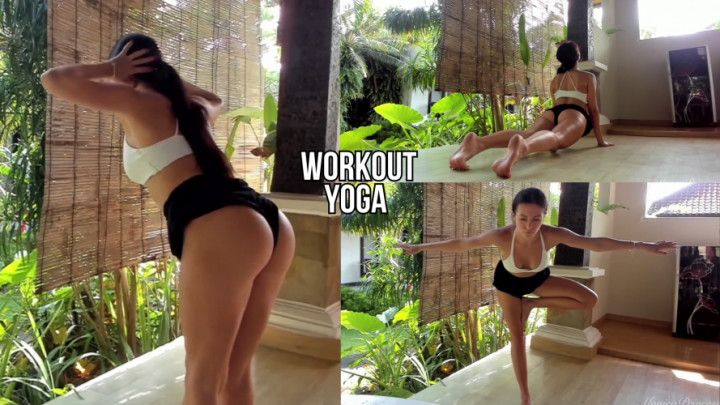 Flirty Terrace Workout in Tiny Shorts